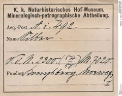Etiketten zu Silber (NHMW-MIN-Ai492)